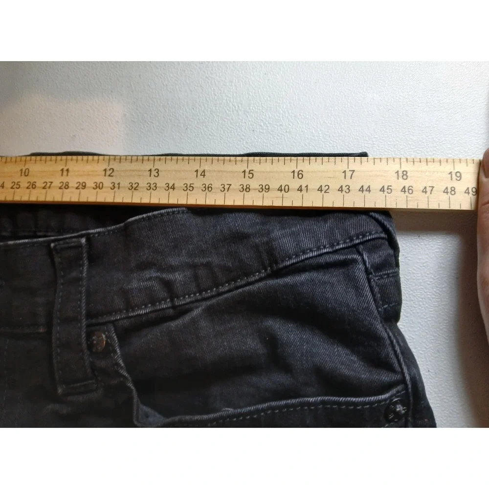 True Religion Geno Relaxed Slim Jeans Mens 36 Black Cut Off  Horseshoe READ